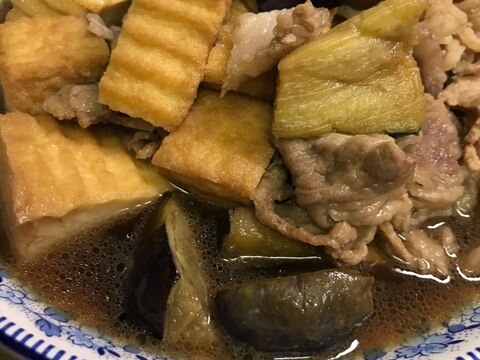 牛肉と厚揚げのナスの煮物